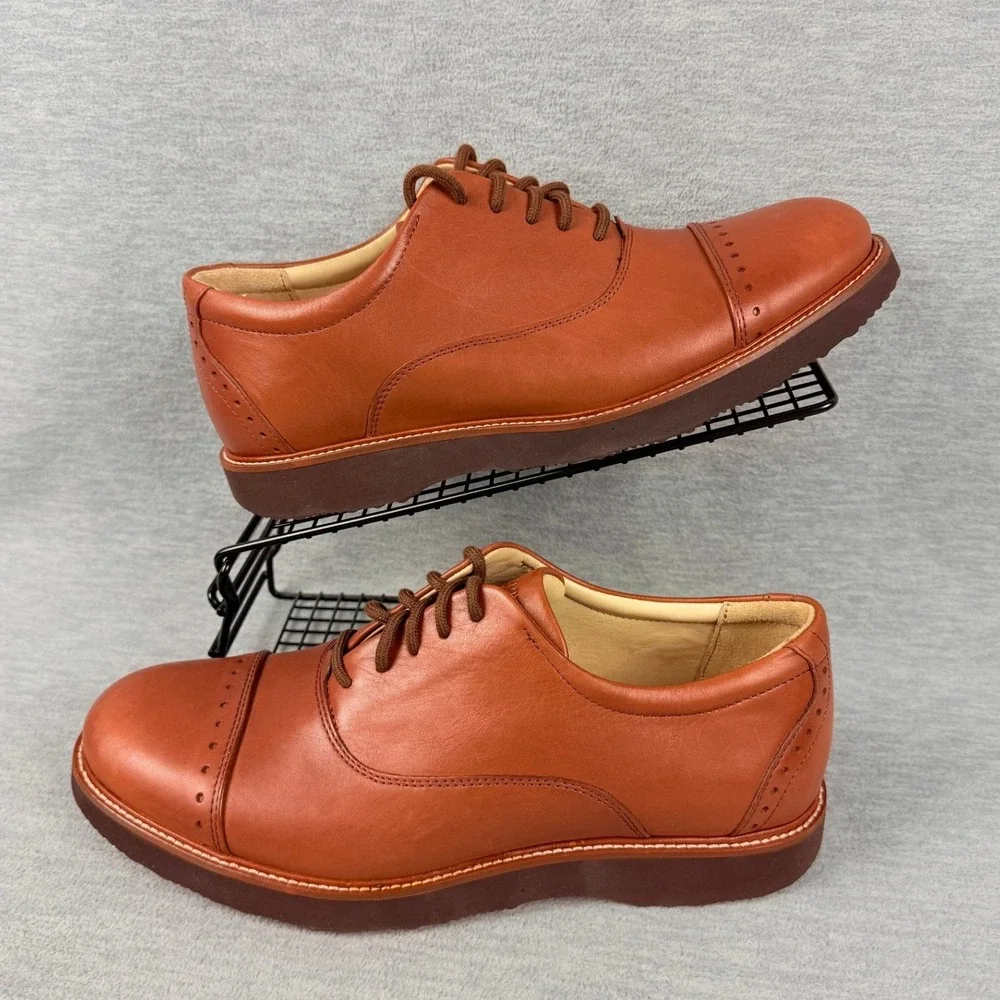Samuel Hubbard Market Cap Whiskey Leather Oxford Shoes Mens 9 Wide M2140-065